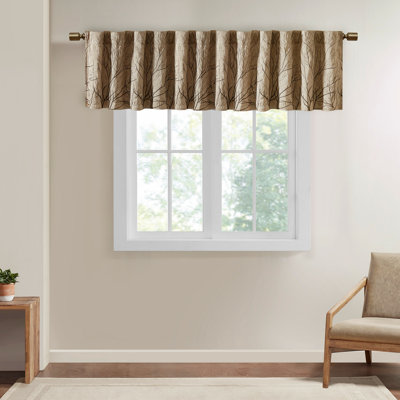 Cantonnière en soie synthétique brodée 50 x 18 po
