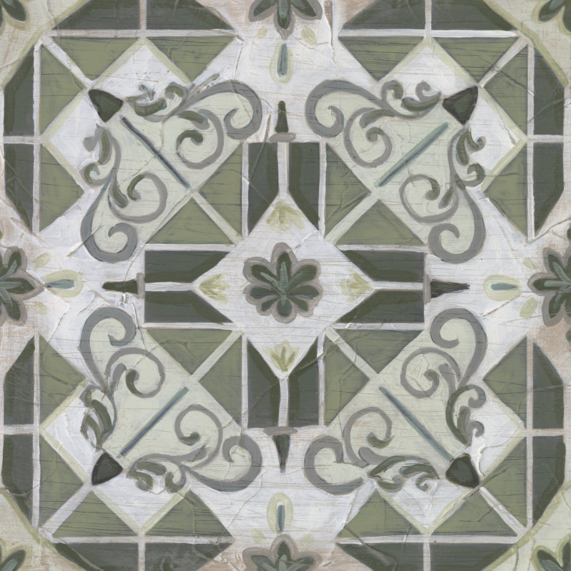Vintage Verdigris Tile IV by June Erica Vess - Wrapped Canvas Painting, 122cm H x 122cm W