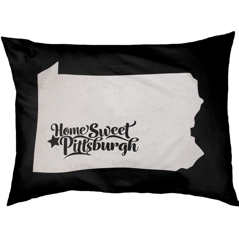 Coussin d’intérieur pour chien pittsburgh pennsylvanie, Moyen (H 6,5 po x l 40 po x P 30 po), Noir