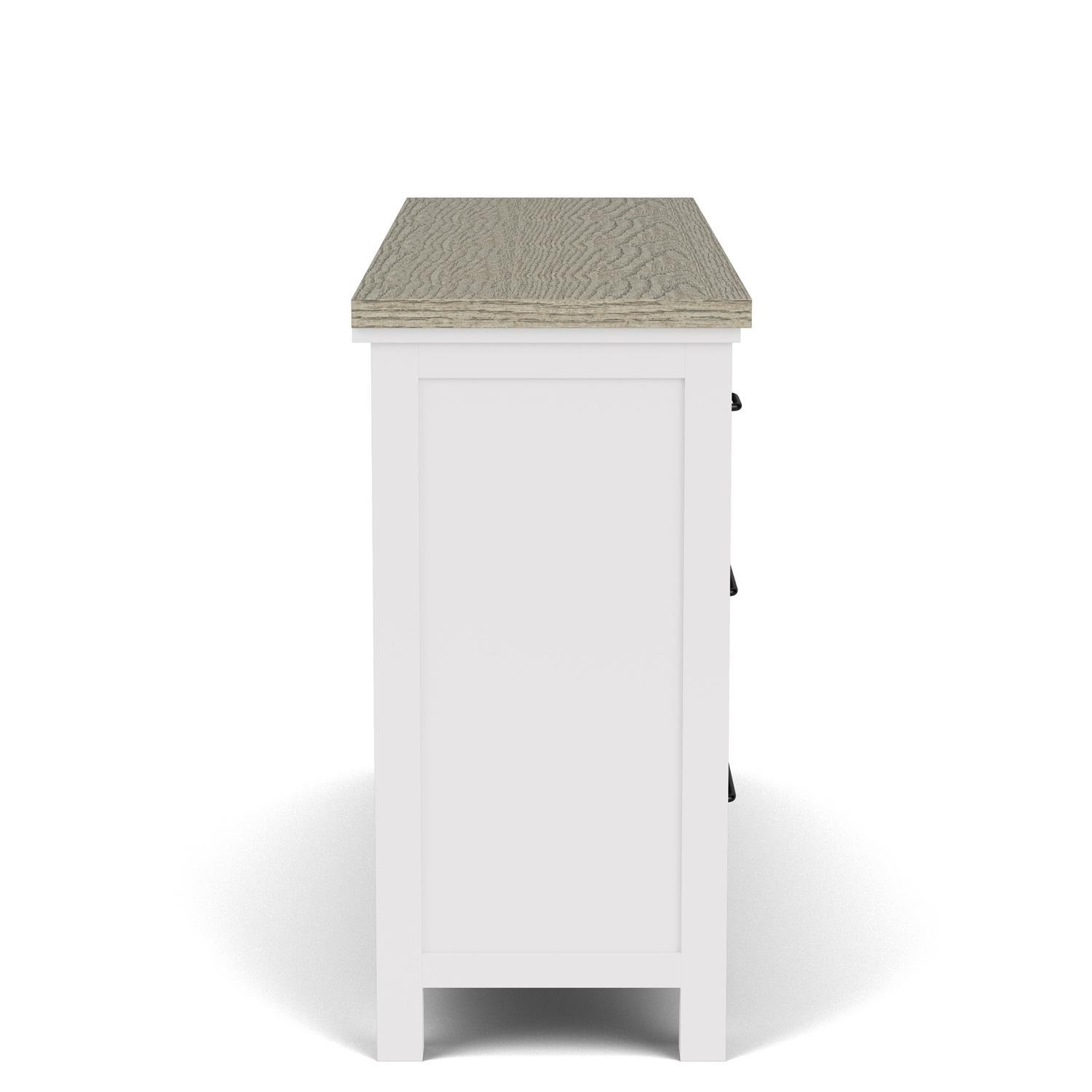 Gabby 70" Oak Double Dresser, White/Gray