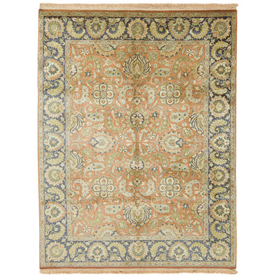 Hand Knotted Wool Area Rug in Red And Black