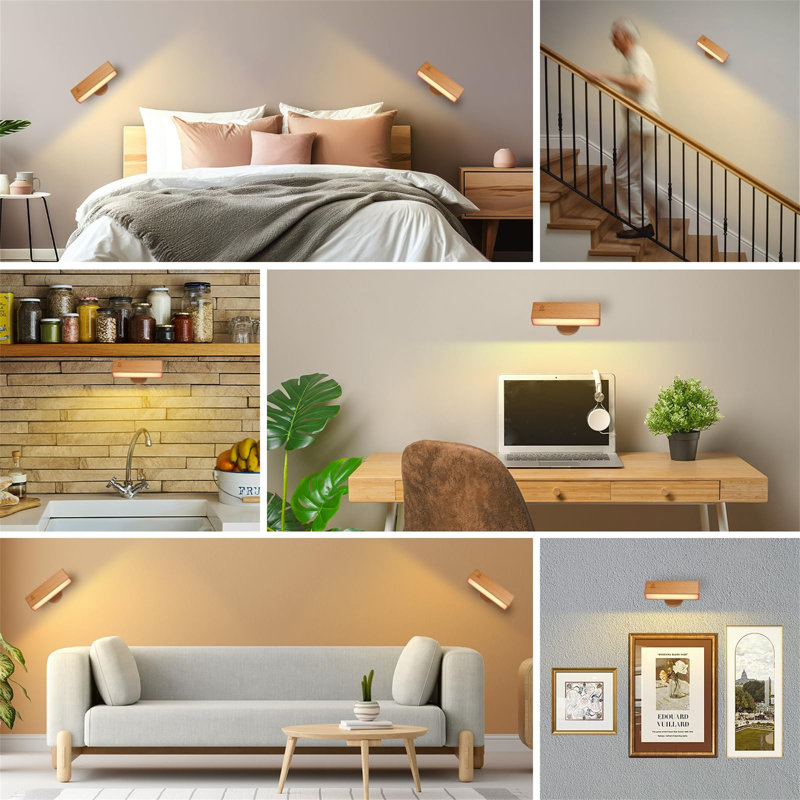 Manufactured Wood LED Swing Arm Sconce