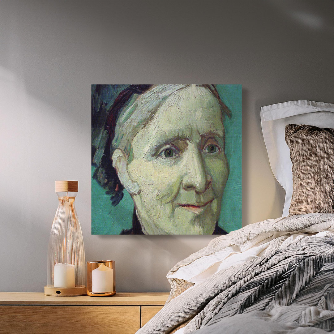 Vintage Woman Portrait Canvas Art Print, Textured Classic Painting, Van Gogh Style Wall Decor for Art Lovers