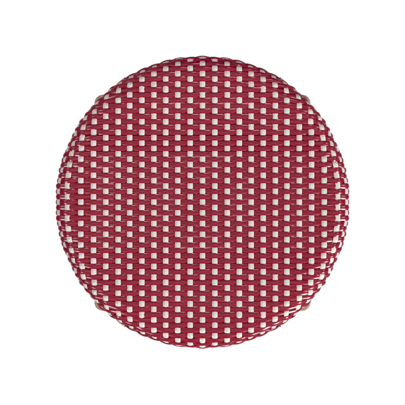 Tobias Rattan Bar Stool & Counter Stool, Counter Stool (24" Seat Height), Red/White Dot/Natural Rattan Frame