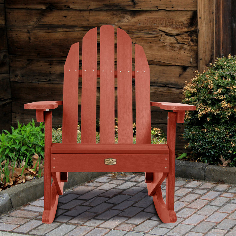 Chaise berçante en plastique Natoli, Rouge