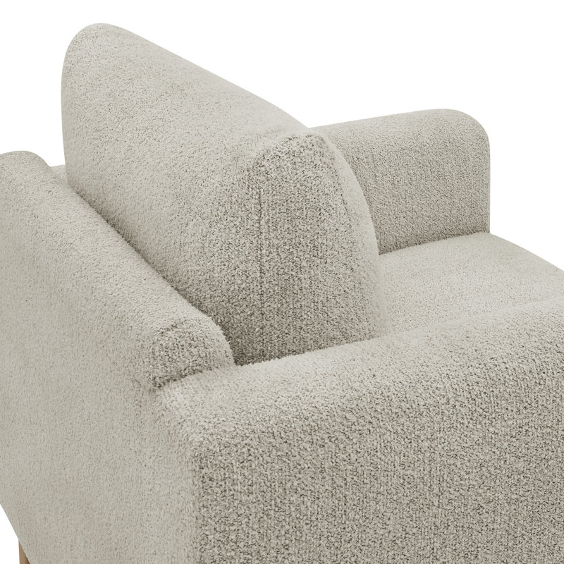 Hawken Boucle Fabric Accent Armchair, Parchment Beech, Parchment Beech