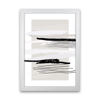 Abstracts Pennellate Linee Grey White Black by Planeta444 - Print