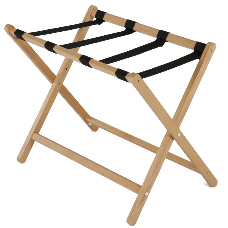 Folding Wood Luggage Rack, Natural