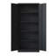 Armoire de rangement en métal 72 po H, armoire verrouillable en acier à outils noir avec portes et 4 tablettes, grands classeurs pour systèmes de rangement de garage