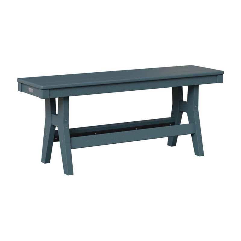 Harbor Outdoor Dining Bench, 22.5" H x 44" W x 12.5" D, Slate/White