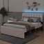 Lit plateforme tapissier avec lit gigogne, tête de lit lumineuse et port USB-1517373131-1517373134