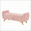 Banc de lit moderne de 145 cm (57 po) en velours côtelé avec rangement intégré et pieds en bois, idéal pour la chambre ou le couloir.-943288727