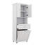 Armoire de salle de bain haute avec portes de panier à linge intégrées et section de rangement supérieure ouverte-1336337661