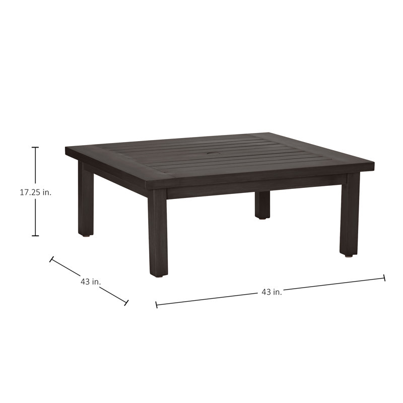 Club Metal Coffee Table, Mahogany