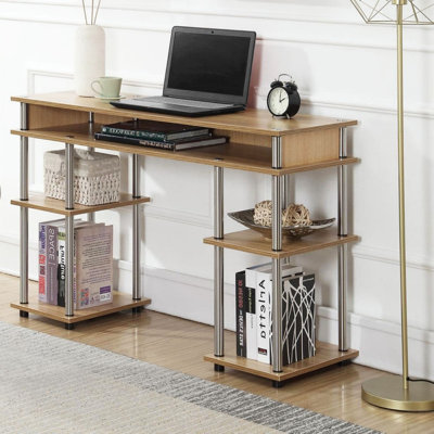 Edwin No Tools Writing Desk with Shelves