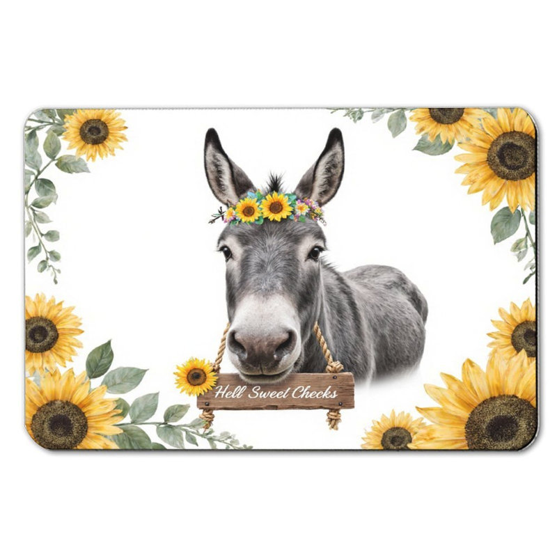 Tapis de bain Playful Donkey Sunflower pour salle de bain - 16 x 24