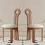 Ensemble de table et de chaises de salle à manger ovales avec 4 chaises rembourrées, style moderne du milieu du siècle, plateau en pierre et piètement arqué.-887328459