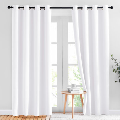 NICETOWN Bedroom Room Darkening Curtains Triple Weave Microfiber Grommet Top Thermal Insulated Solid Room Darkening Panels/Drapes for Living Room, 2 Panels.