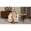Ensemble de 2 fauteuils pivotants rembourrés avec base en bois massif-248142216