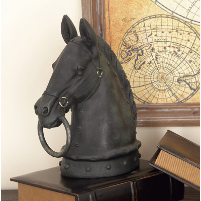 Sculpture tête de cheval en polystone Lula