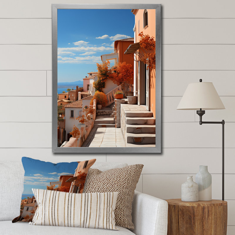 «Italy Terracotta Tones Fontanas VI», reproduction sur toile, H 20 po x l 12 po x P 1 po, Cadre photo argenté