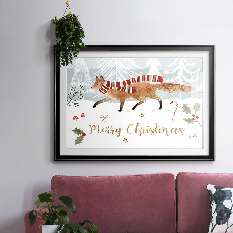 Woodland Christmas Collection A, reproduction encadrée sur papier, Noir, H 27 po x l 39 po x P 1,5 po