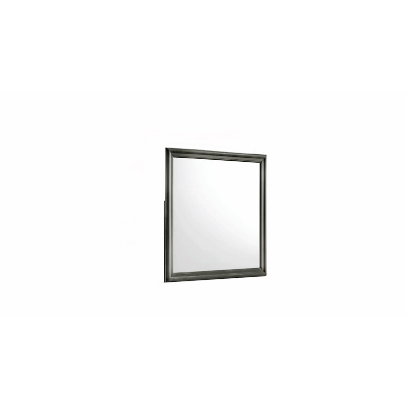 Miroir carré de style moderne avec cadre, Gris métallisé