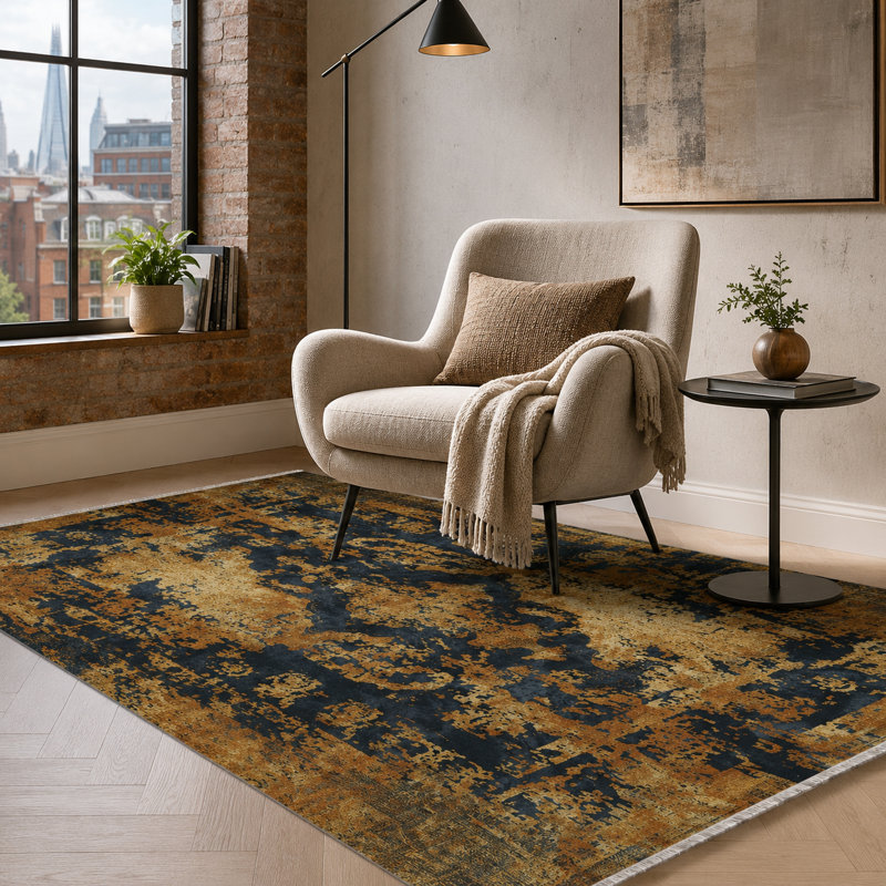 Vintage Look Cotton and Chenille Flatweave Area Rug, 155 x 230 cm