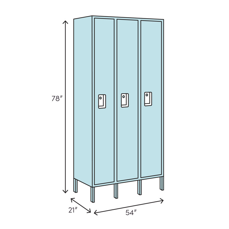 Casier large à 1 étage pour 2 étages Maintenance-Free, l 54 po x P 21 po x H 78 po, Gris