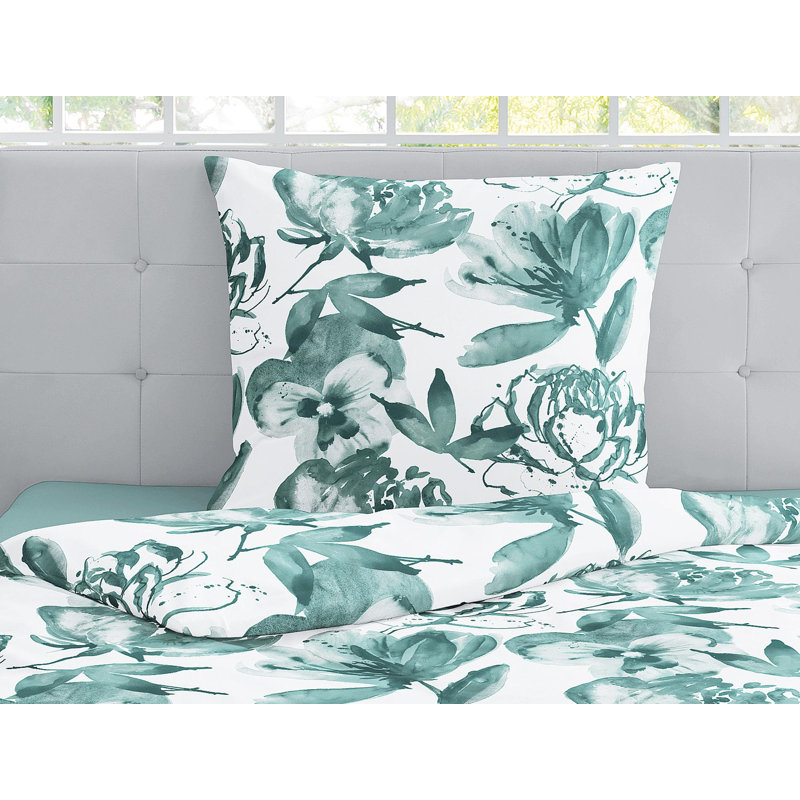 Palma Duvet Cover Set, Single Duvet Cover + 1 Pillowcase, Mint