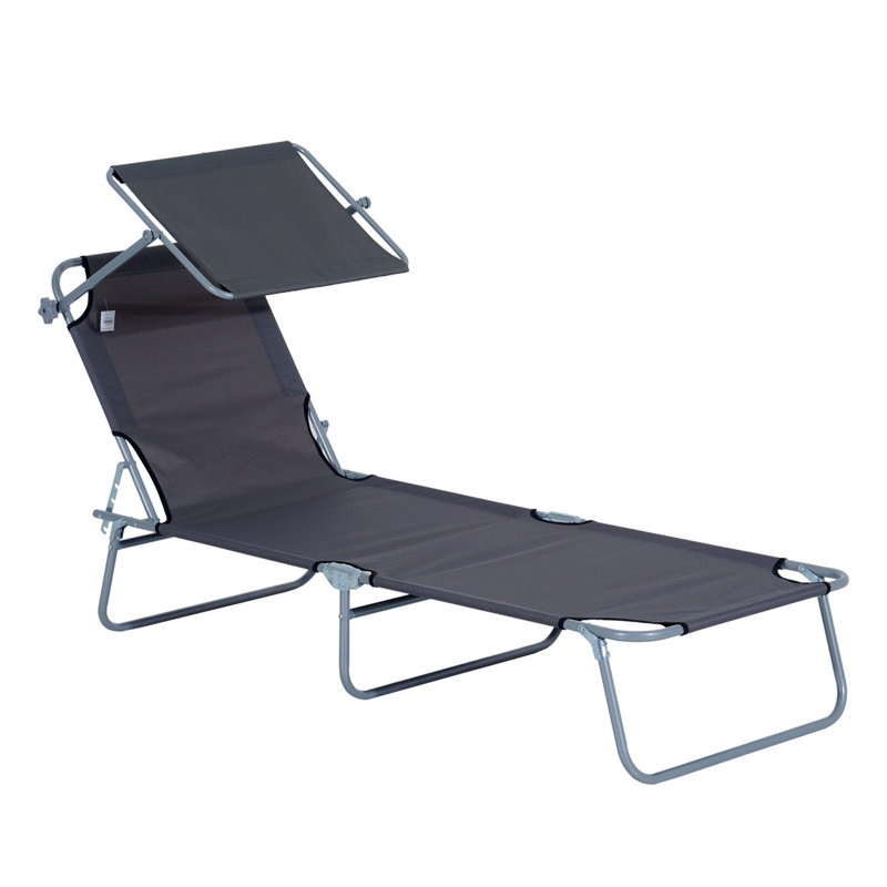 Chaise longue rembourrée Tarje, Gris