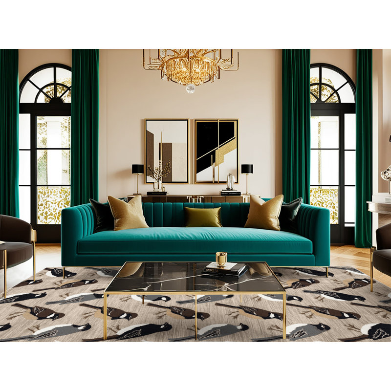  Tapis lavable à œil foncé Junco Birds, Carré 4 pi