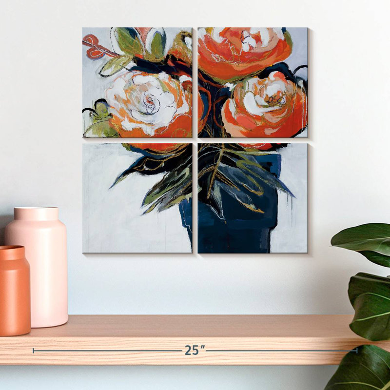 Harnek A Pot Of Blooms, H 18 po x l 18 po