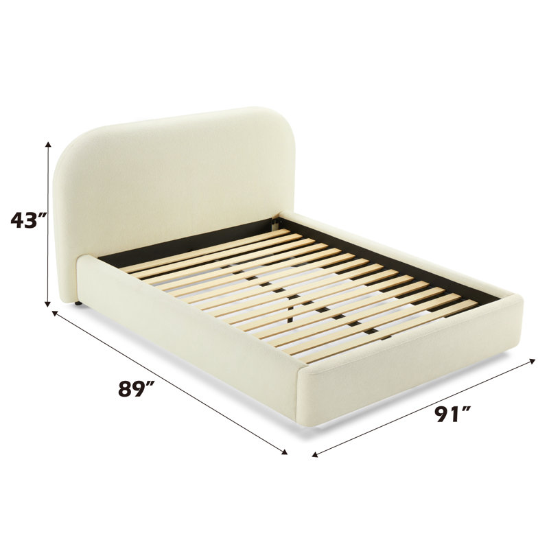 Arden Upholstered Bed in Beige, King