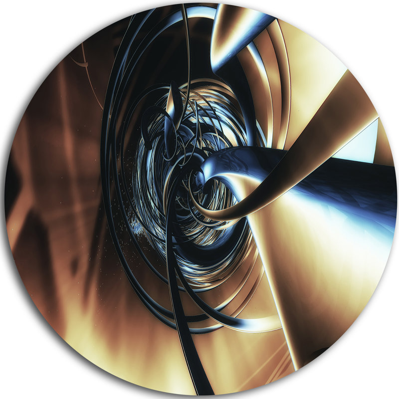 « fractal 3d fouillis center », impression sur métal, H 23 po x l 23 po x P 1 po