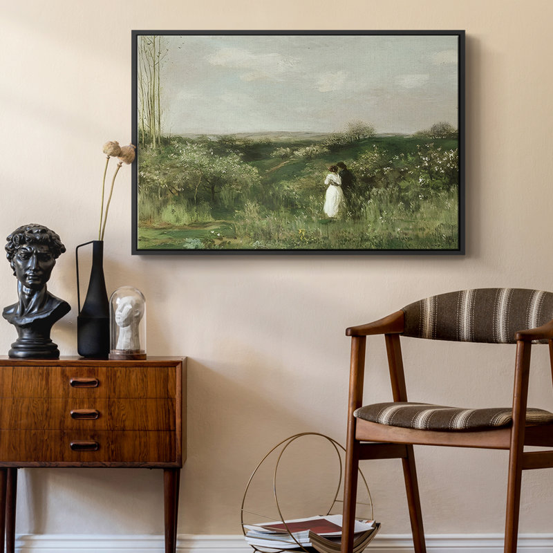 Paysage rétro - CCXLVI, H 17 po x l 25 po x P 2 po, Toile avec cadre flottant noir