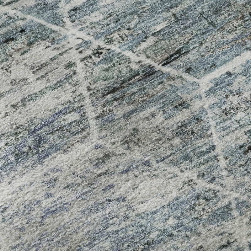 Premium Machine Washable Lubbers AMF1724 Geometric Rug, Rectangle 5' x 7'6"