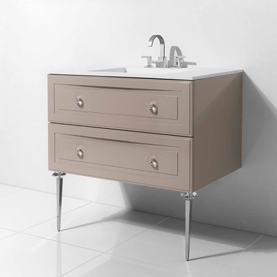 Alma 42.25" Wall Mounted Single Bathroom Vanity with Top
