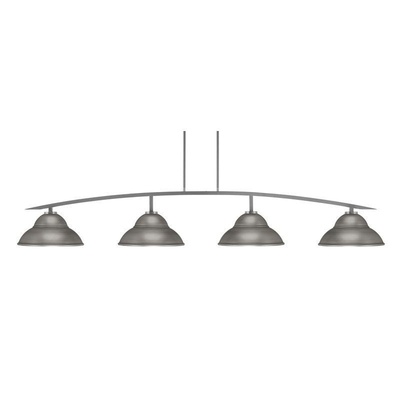 Barre d'éclairage 4 lumières kurve au fini graphite avec abat-jour en métal à double bulles de 13 po