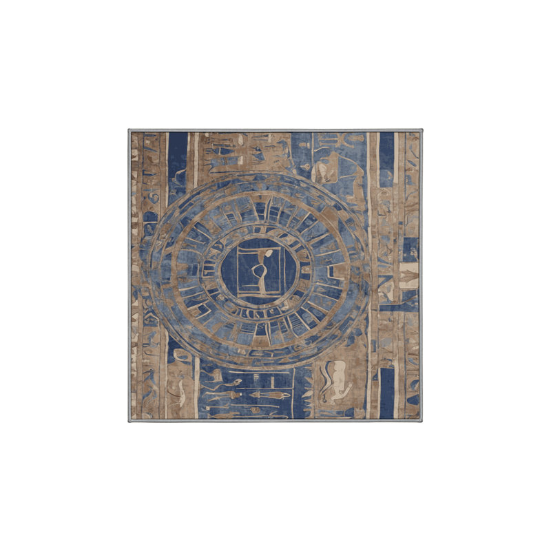 Machine Washable Gray Area Rug, Square 7'