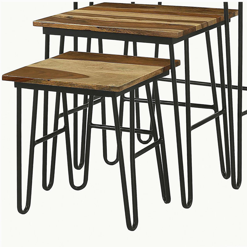 Ensemble de 3 tables gigognes noires naturelles