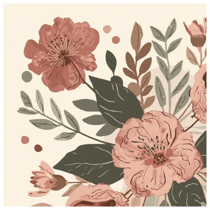 Couvertures roses à motif floral, L 60 po x H 80 po