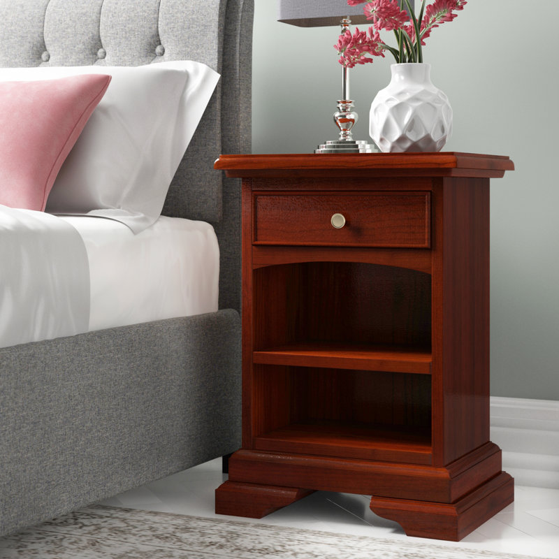 Lloyd 48cm W Solid Wood Bedside Table, Wax