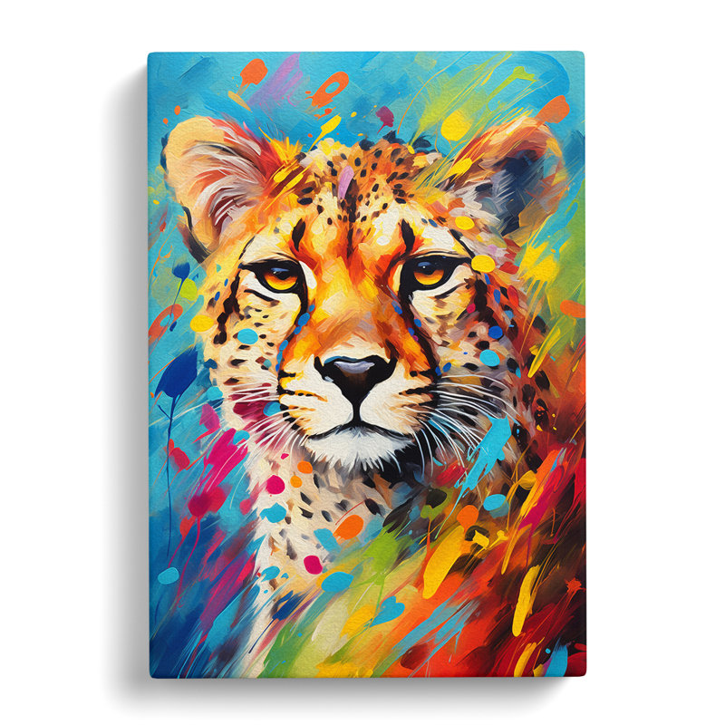 Cheetah Abstract Art No.2 - Wrapped Canvas, 76cm H x 50cm W x 3cm D