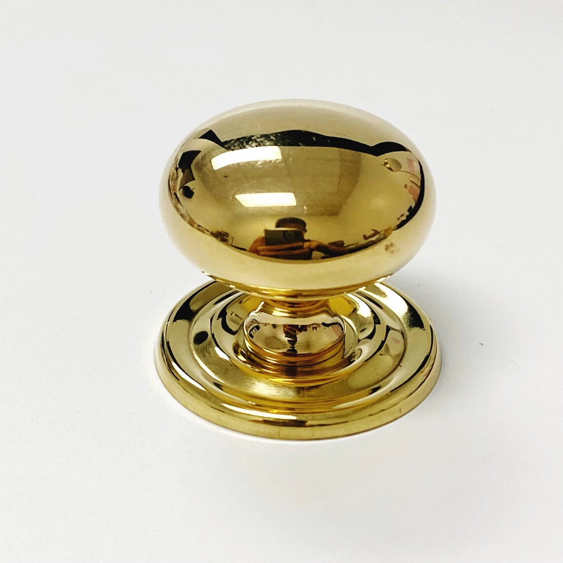 Eloise Unlacquered Brass 1 1/4 Round Knob with Backplate