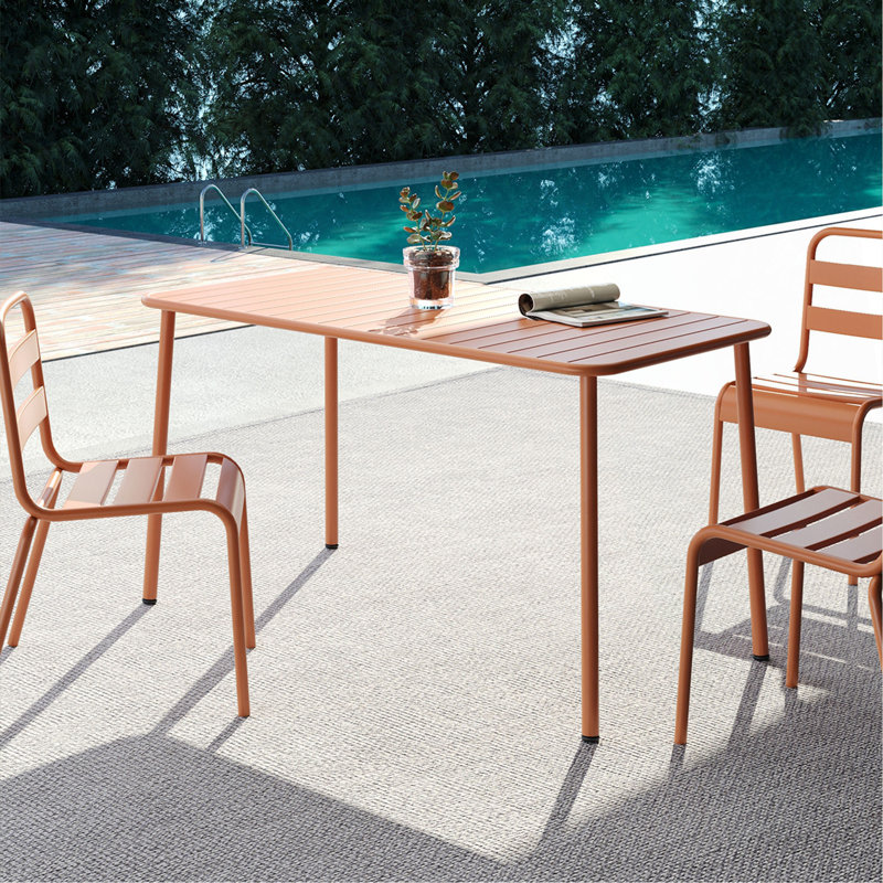 Sella Long Table Outdoor Dining Table Villa Courtyard Balcony Table Outdoor Leisure Table Simple Garden Waterproof Table, Red
