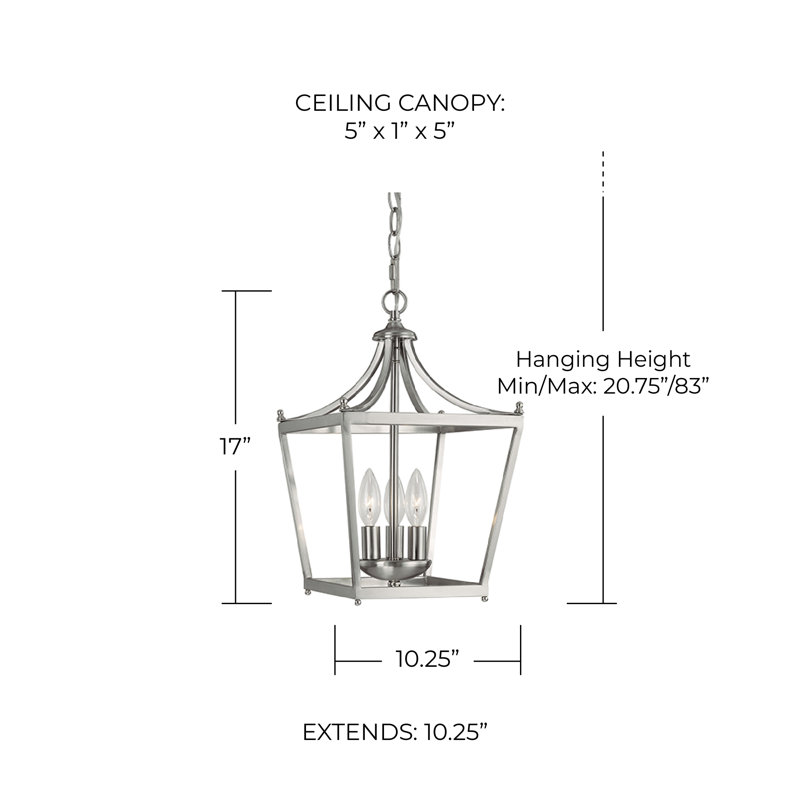 Luminaire suspendu géométrique à 3 lumières Stanton, Nickel brossé