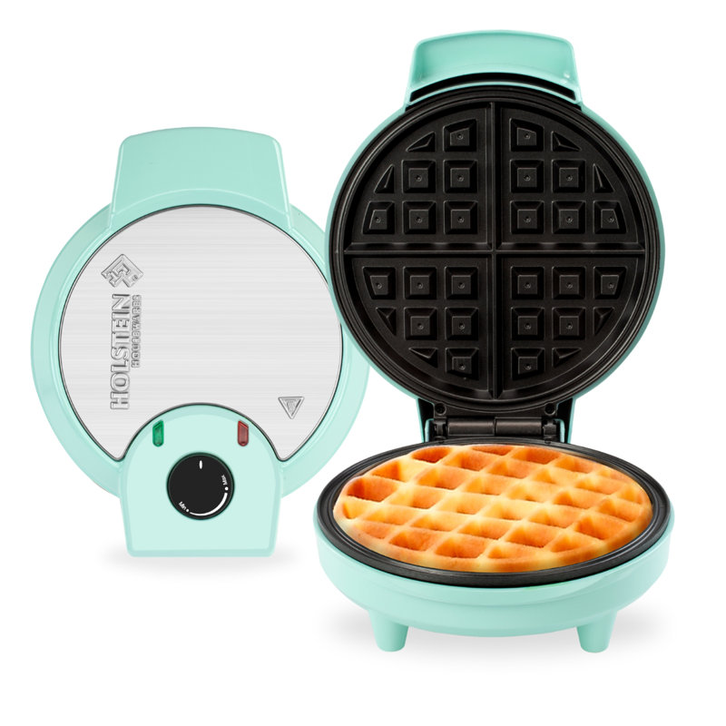 Mint Stainless Steel Non-Stick Belgian Waffle Maker with Adjustable Temperature