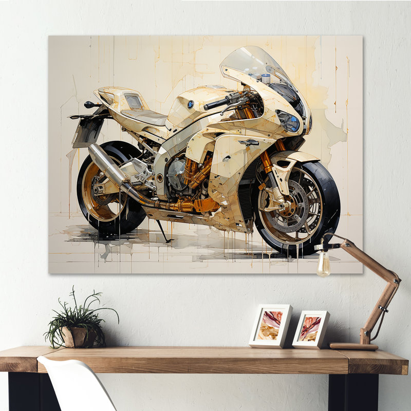 Minimalisme à moto I sur toile, H 30 po x l 40 po x P 1,5 po, Toile tendue
