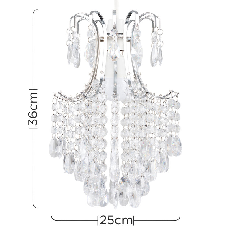 Donah 36cm H Plastic Novelty Pendant Shade ( Clip On ), Clear